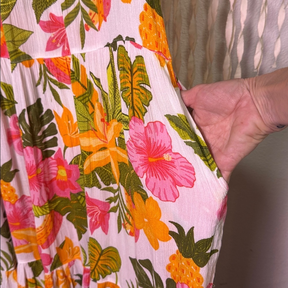 P.J Salvage NWT Copacabana Floral Midi Lounge Dress Size Small - Picture 5 of 12